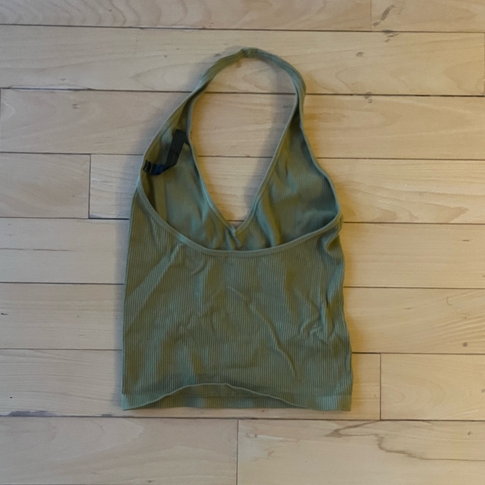Urban Outfitters Out From Under Green Jackie Seamless Cropped Halter Top - Picture 2 of 6